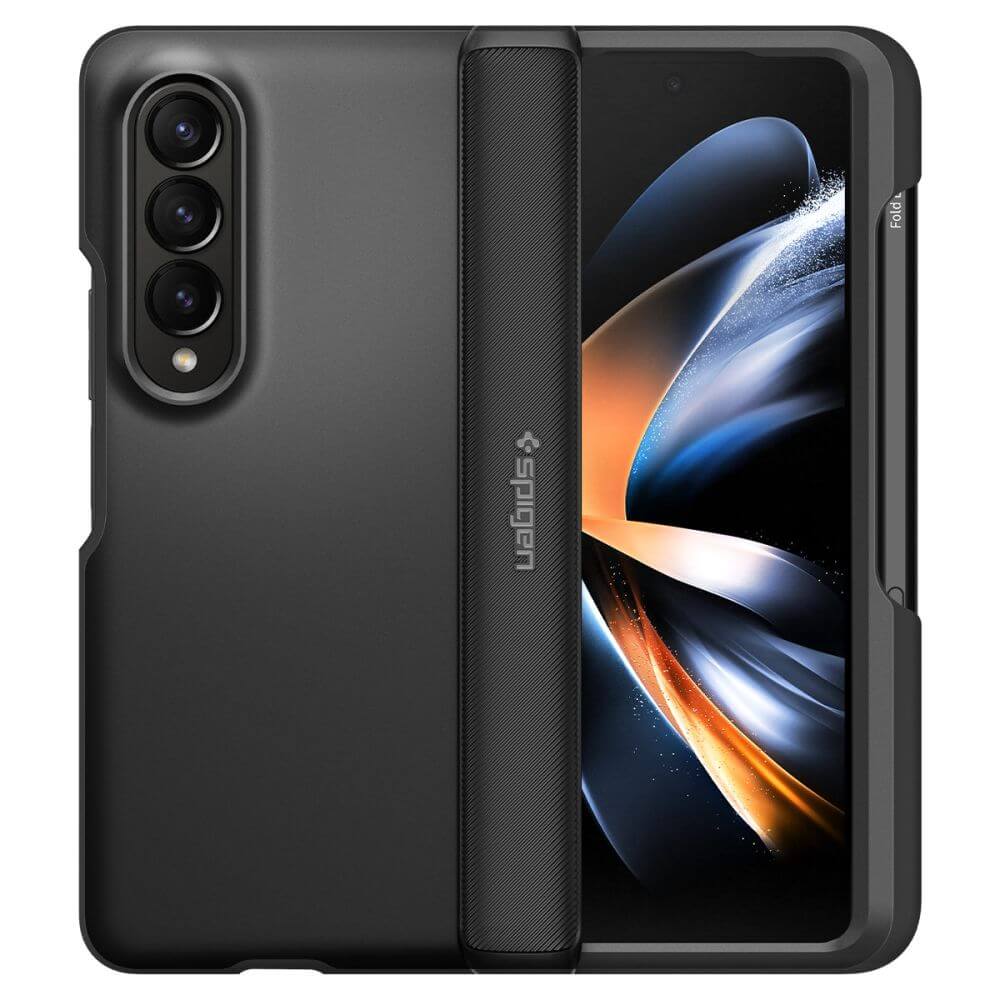 Калъф с S Pen Поставка за Samsung Z Fold 4, Spigen Slim Armor Pro Case, Черен (2)