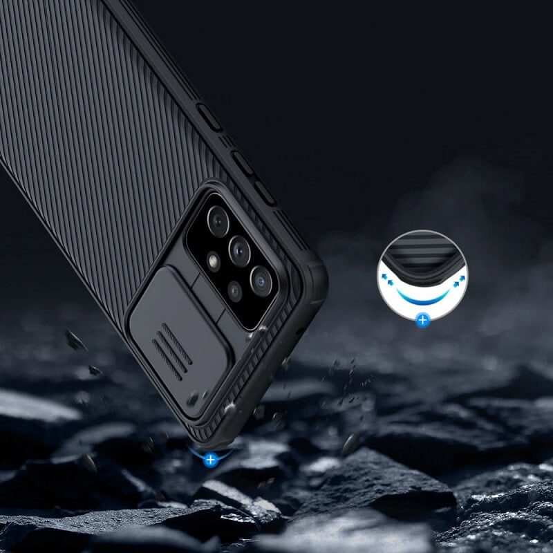 Калъф с Плъзгач за Камера за Samsung A23, Nillkin CamShield Case, Черен (6)