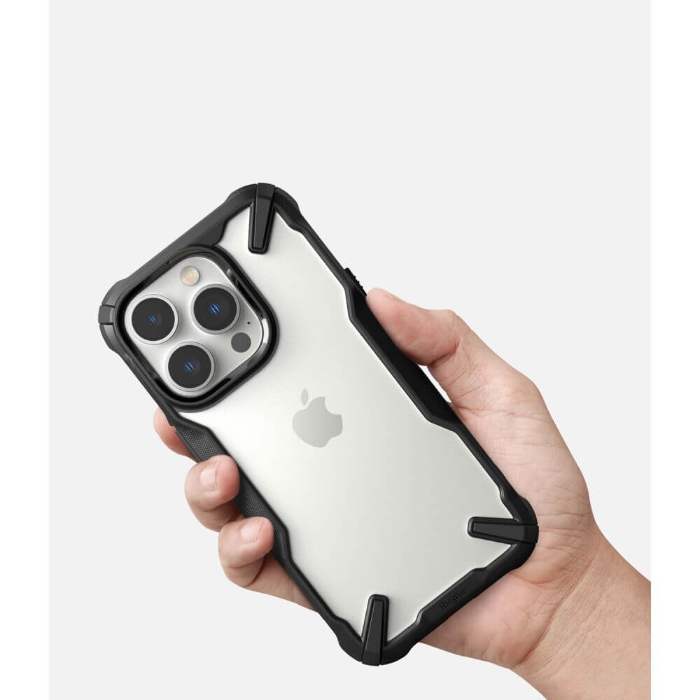 Противоударен Калъф за iPhone 14 Pro Max, Ringke Fusion X Case, Черен (5)