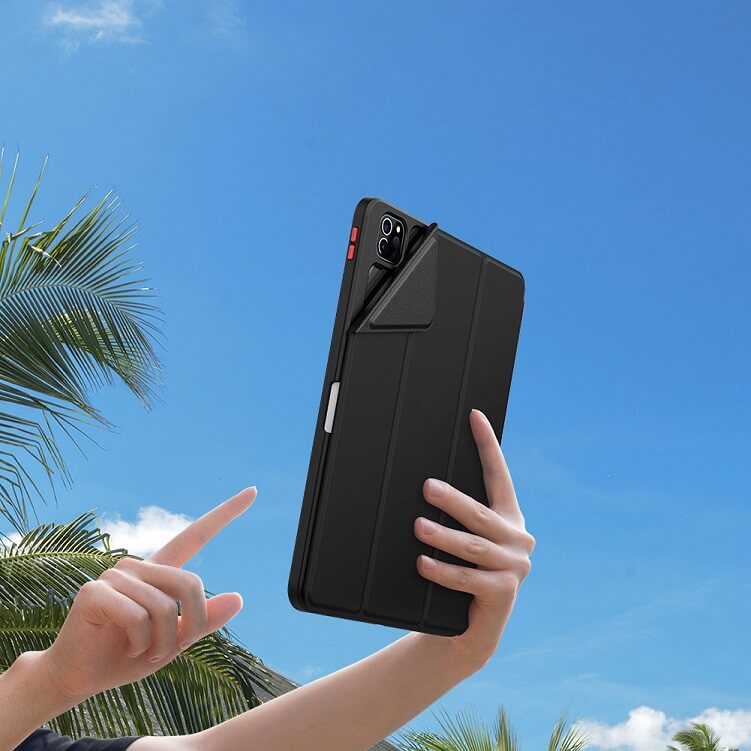 Калъф с Pen Поставка за iPad Pro 11, Nillkin Bevel Leather, Черен (7)