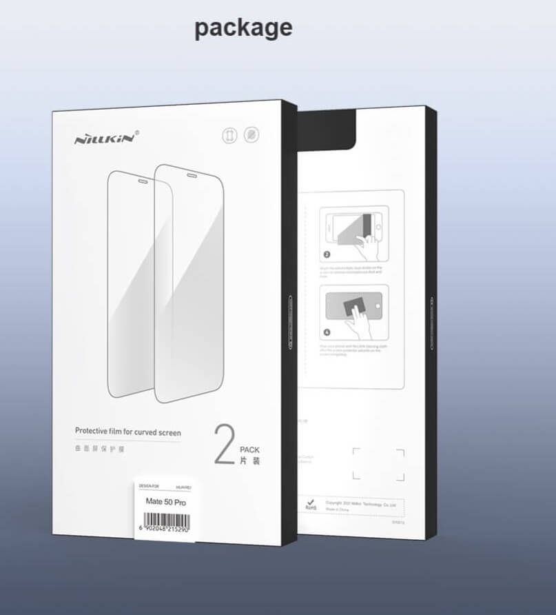 Удароустойчив Протектор 2бр. за Huawei Mate 50 Pro, Nillkin Flexible Glass, Черен (8)