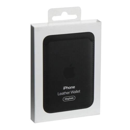 Оригинален Magsafe Калъф за Карти за iPhone, Apple Leather Wallet, Черен (4)
