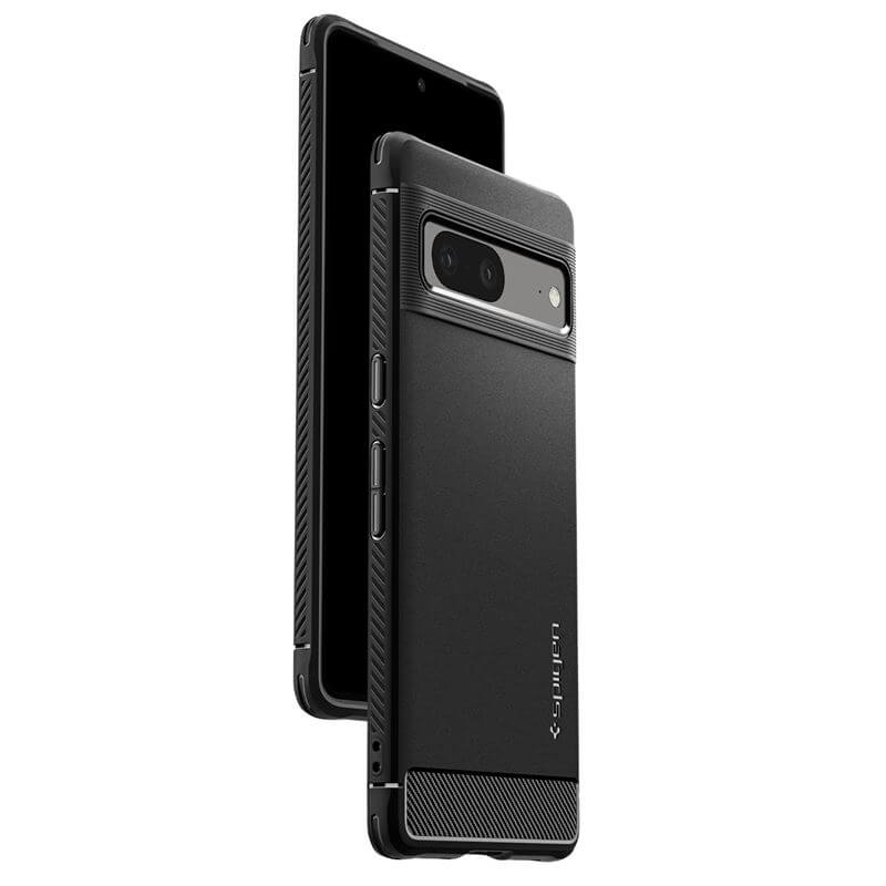 Противоударен Калъф за Google Pixel 7, Spigen Rugged Armor Case, Черен (4)