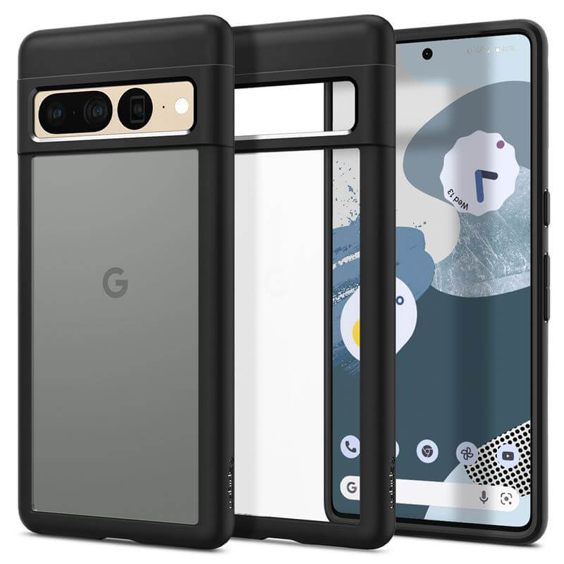 Противоударен Калъф за Google Pixel 7 Pro, Spigen Ultra Hybrid Case, Черен
