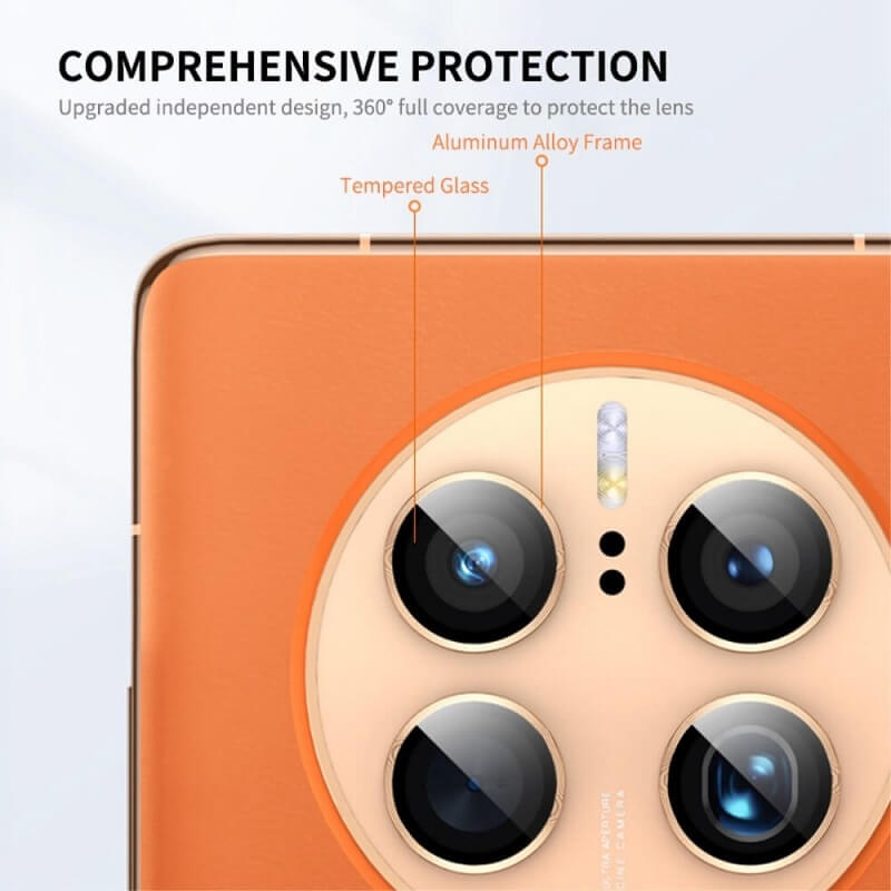 Протектор за Камерата на Huawei Mate 50 Pro, GKK LensRing Glass, Златист (2)