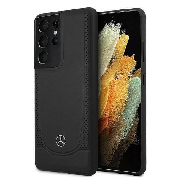 Кожен Калъф за Samsung S21 Ultra, Mercedes Urban Case, Черен