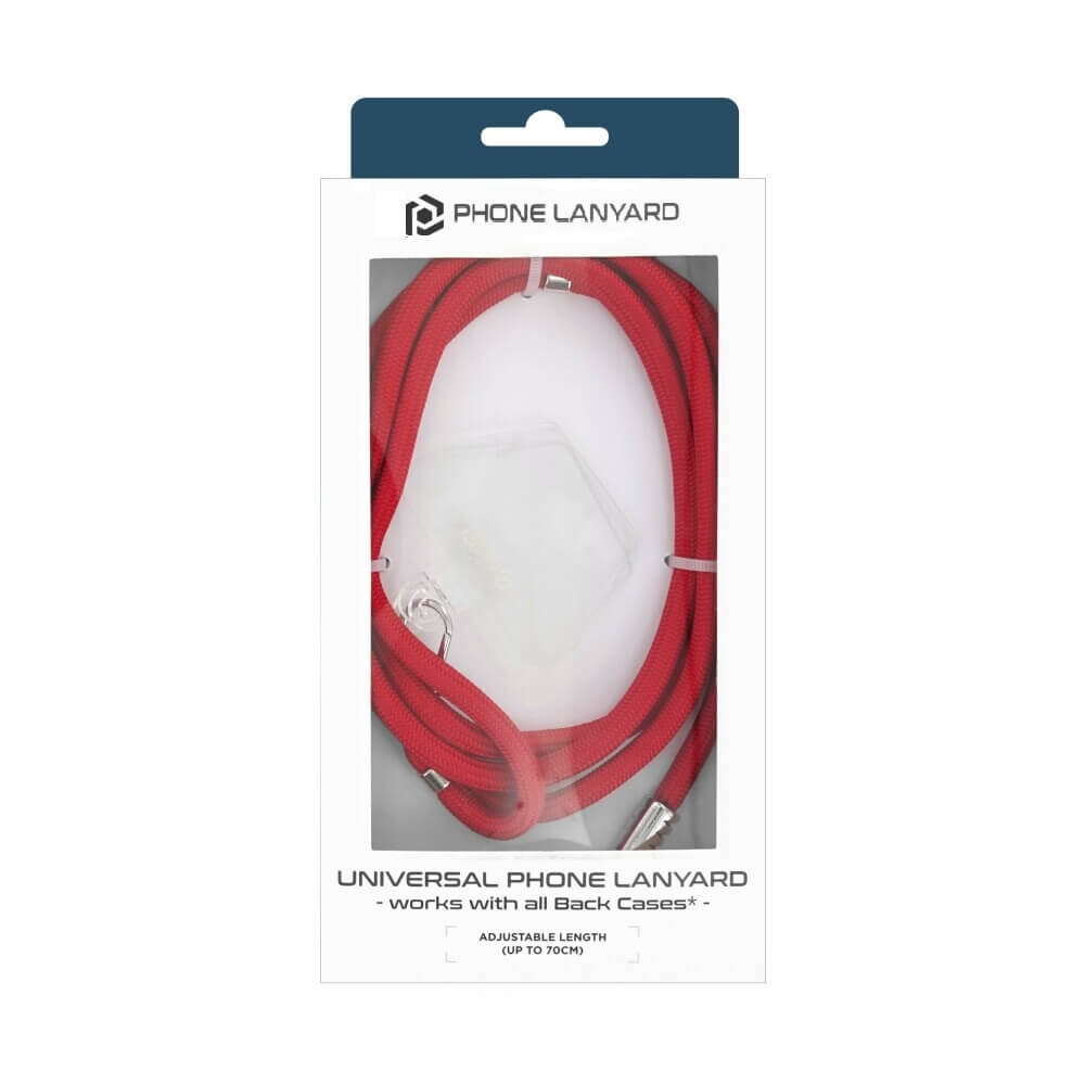 Връзка за Носена на Телефон, Universal Lanyard 0.7m, Червен (4)