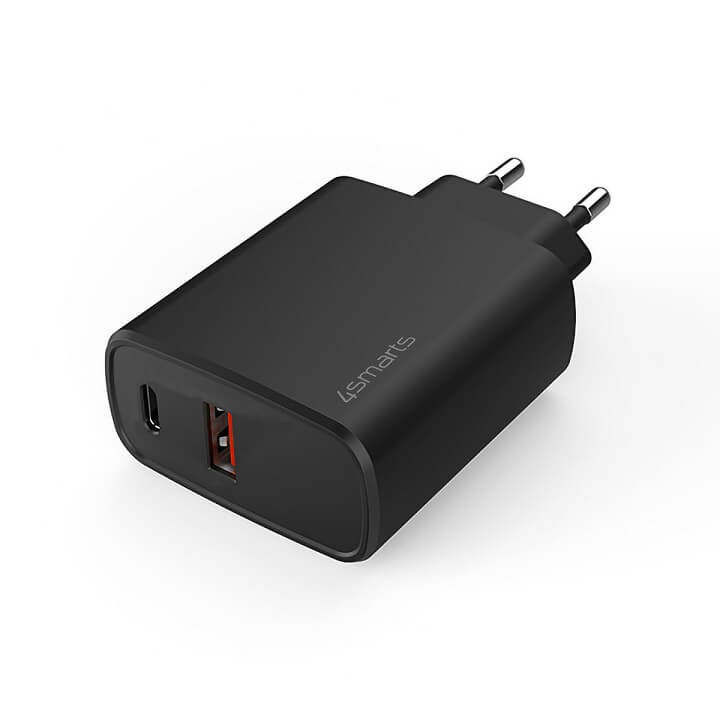 Комбинирано Бързо Зарядно, 4Smarts VoltPlug Adaptive 220v 25w, Черен