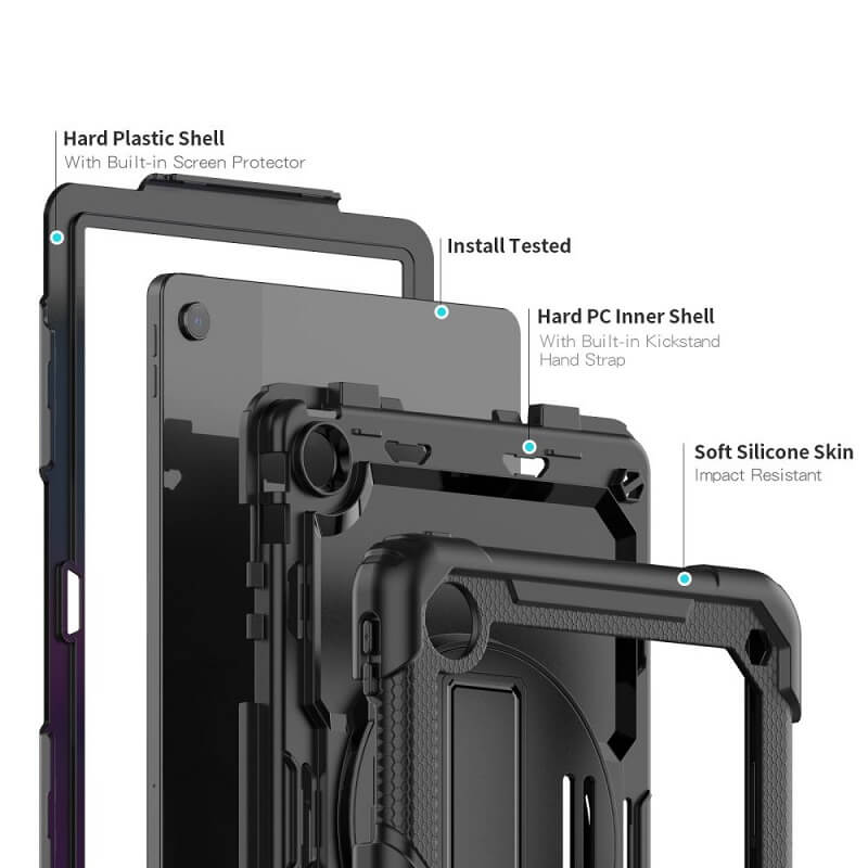 Калъф с Дръжка за Lenovo Tab M10 Plus 3th 10.6, Tech-Protect Solid360 Case, Черен (4)