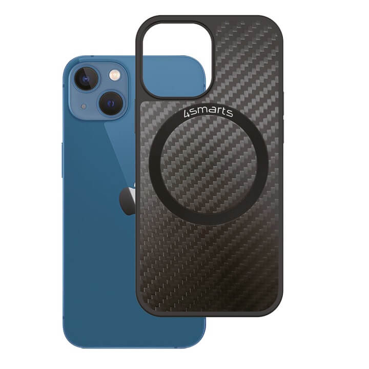 Magsafe Калъф за iPhone 14, 4Smarts Carbon Ultimag Case, Черен