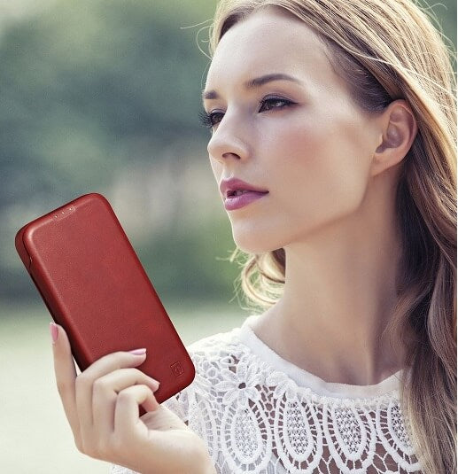 Magsafe Калъф от Естествена Кожа за iPhone 14 Pro, iCarer CE Wax Book Leather Case, Червен (9)