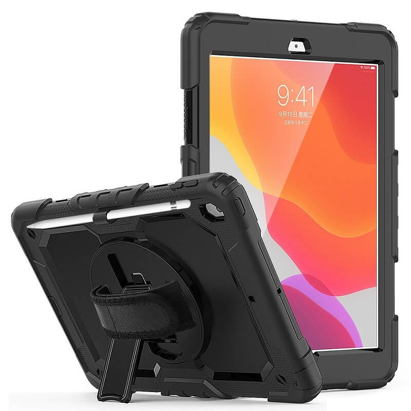 Калъф с Дръжка за iPad 9/ 8/ 7 10.2", Tech-Protect Solid360 Case, Черен