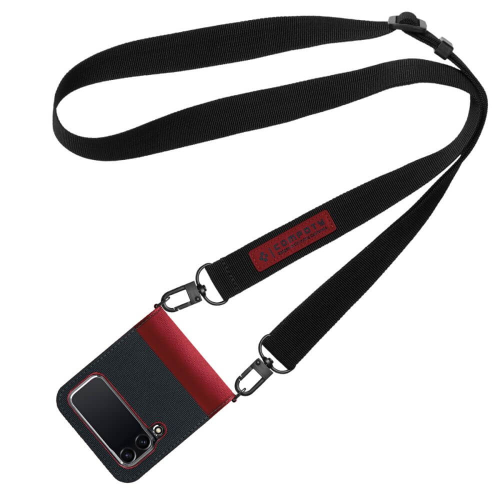 Калъф с Каишка за Samsung Z Flip 4, Spigen Compoty Case, Черен (4)