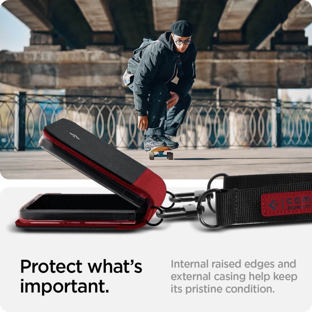 Калъф с Каишка за Samsung Z Flip 4, Spigen Compoty Case, Черен (6)