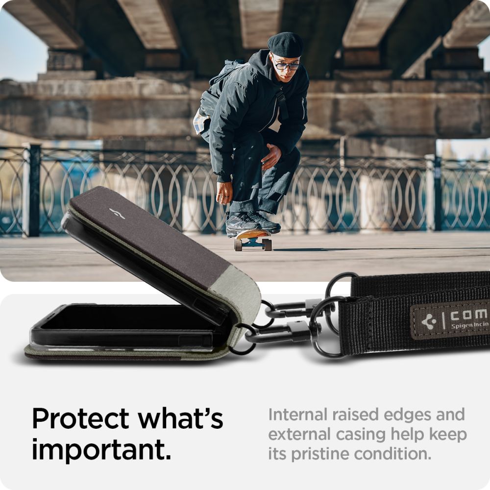 Калъф с Каишка за Samsung Z Flip 4, Spigen Compoty Case, Сив (6)