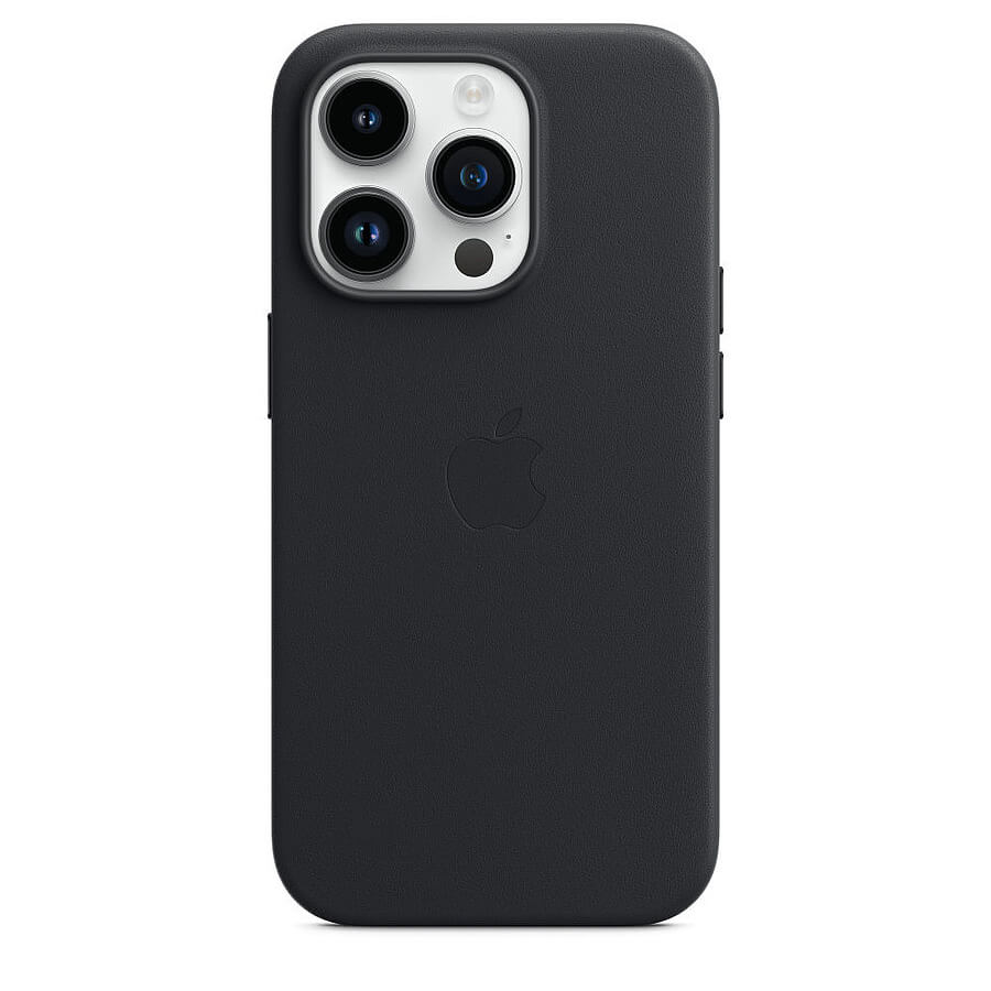 Оригинален Кожен Калъф за iPhone 14 Pro, Leather Magsafe Case MPPG3ZM/A, Черен