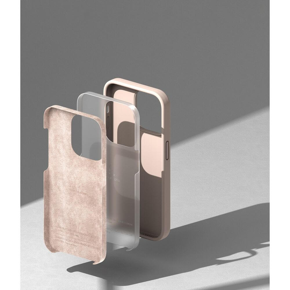 Силиконов Калъф за iPhone 14 Pro, Ringke Silicone Case, Бежов (5)