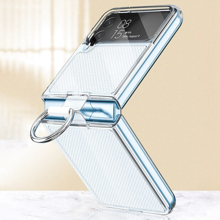 Калъф с Халка за Samsung Z Flip 4, GKK Ring Case, Прозрачен (3)