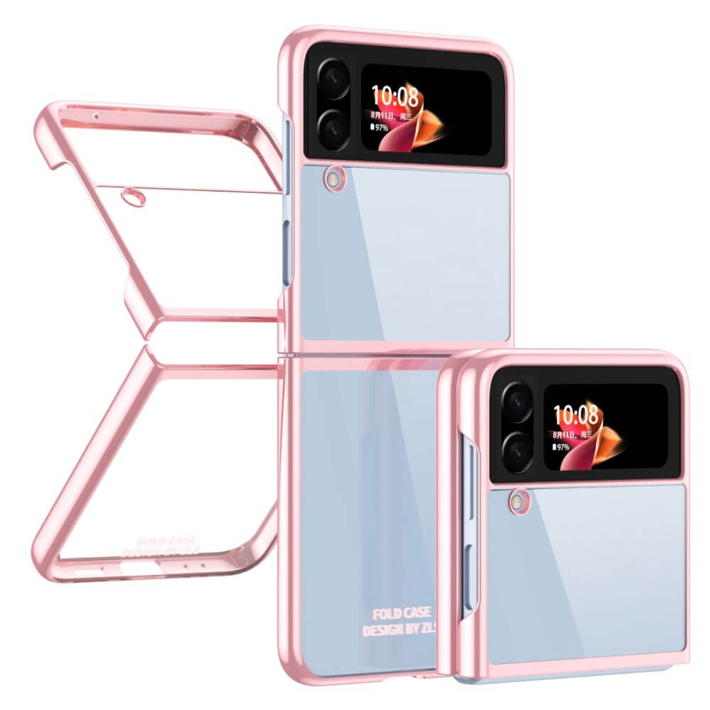 Калъф с Цветна Рамка за Samsung Z Flip 4, GKK Frame Case, Розов