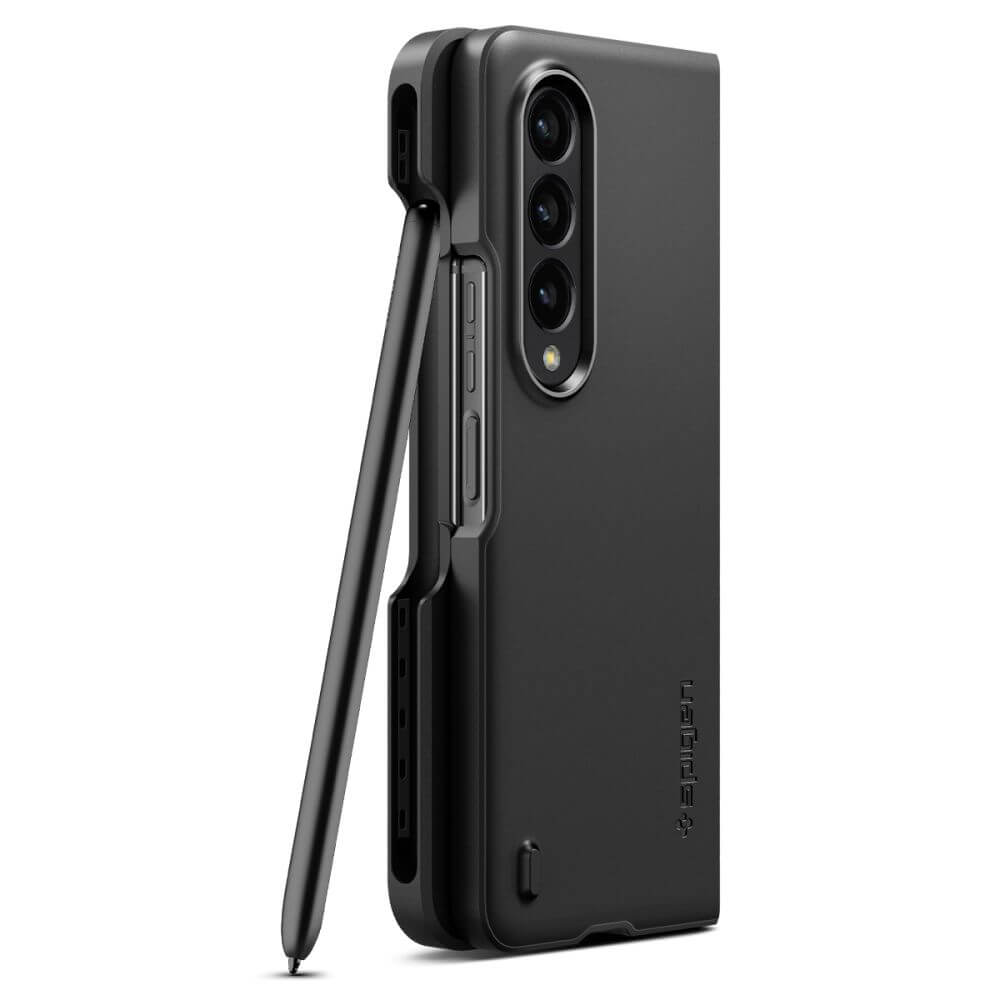 Калъф с S Pen Поставка за Samsung Z Fold 4, Spigen Thin Fit Pen Case, Черен