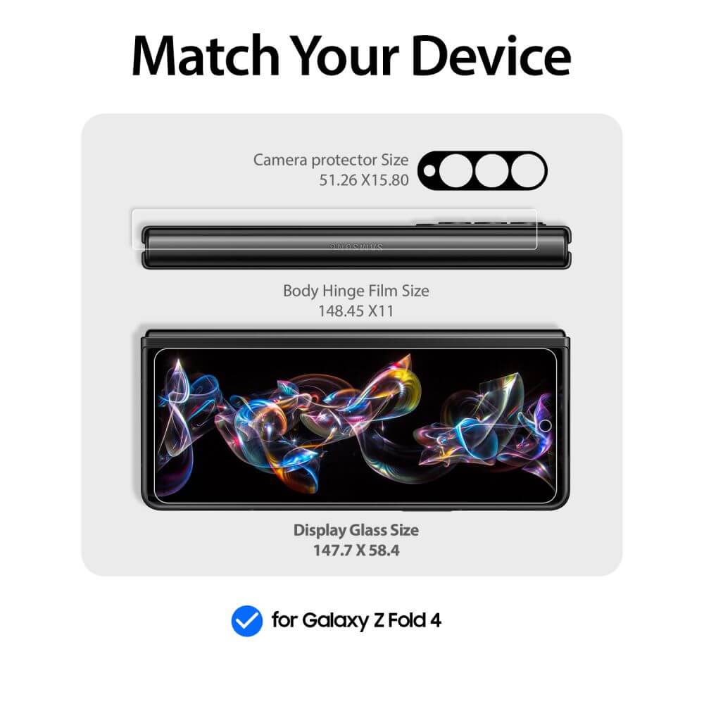 Комплект Протектори 4в1 за Samsung Z Fold 4, Whitestone Dome EZ Glass, Прозрачен (5)