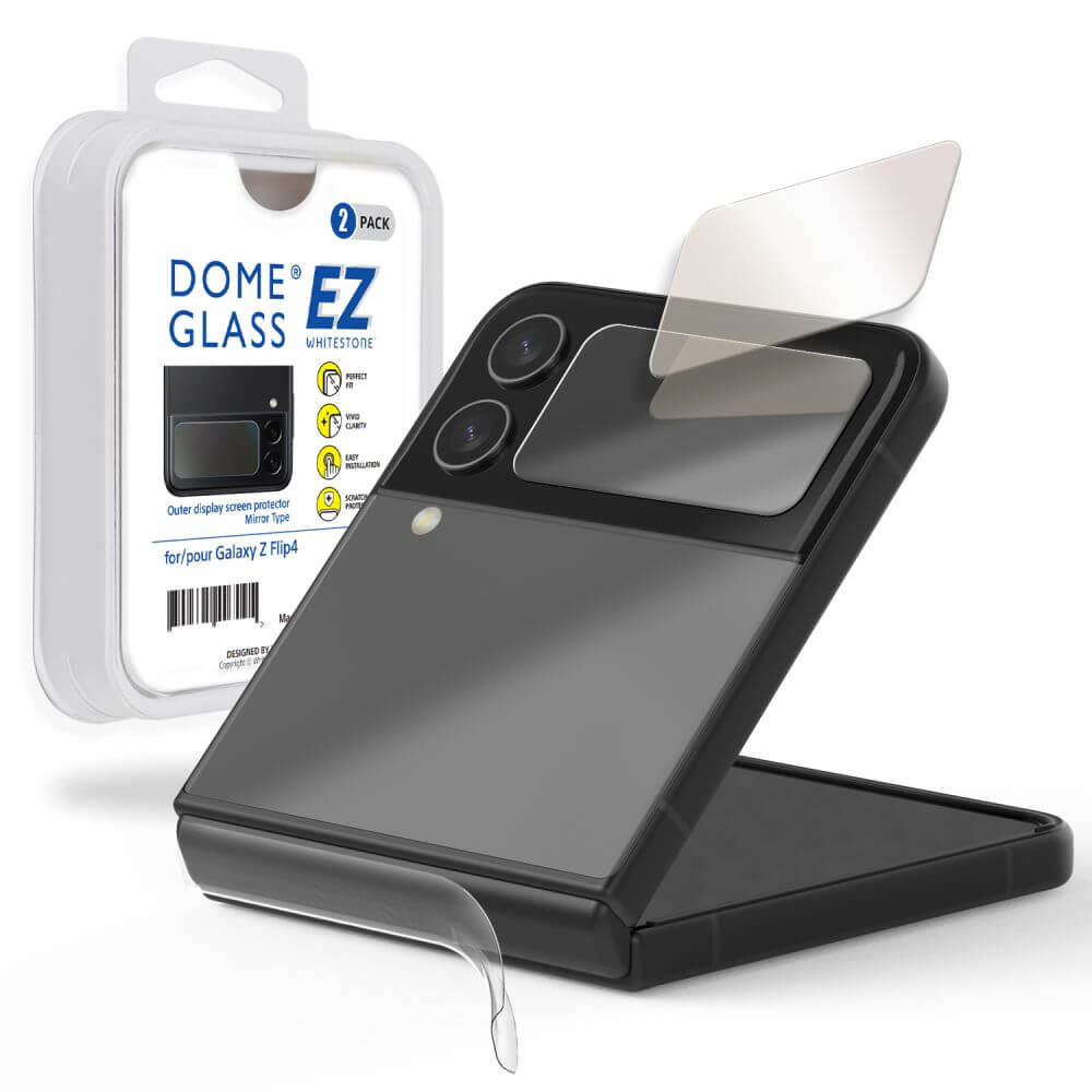 Комплект Протектори 2в1 за Samsung Z Flip 4, Whitestone Dome EZ Glass, Прозрачен