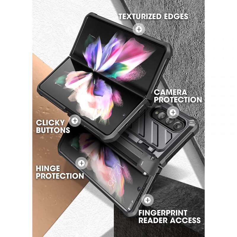 Противоударен Калъф за Samsung Z Fold 4, Supcase Unicorn Beetle Pro, Черен (8)