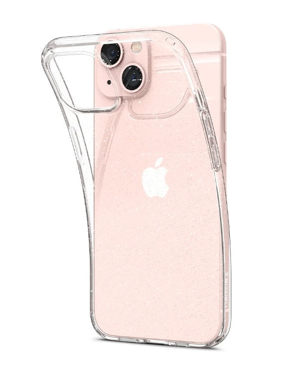 Блестящ Калъф за iPhone 13 Mini, Spigen Liquid Crystal Glitter Quartz Case, Прозрачен