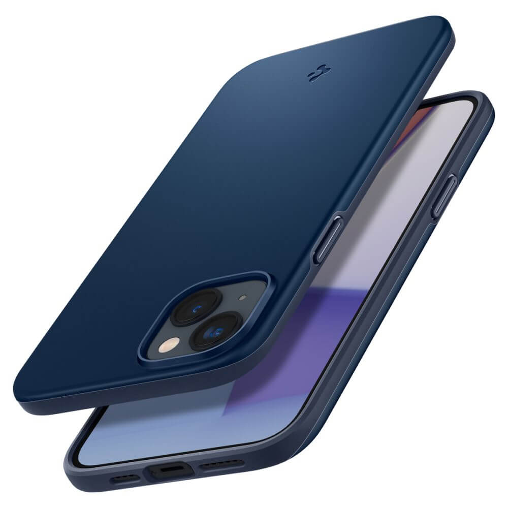 Противоударен Калъф за iPhone 14 Plus, Spigen Thin Fit Case, Син (5)