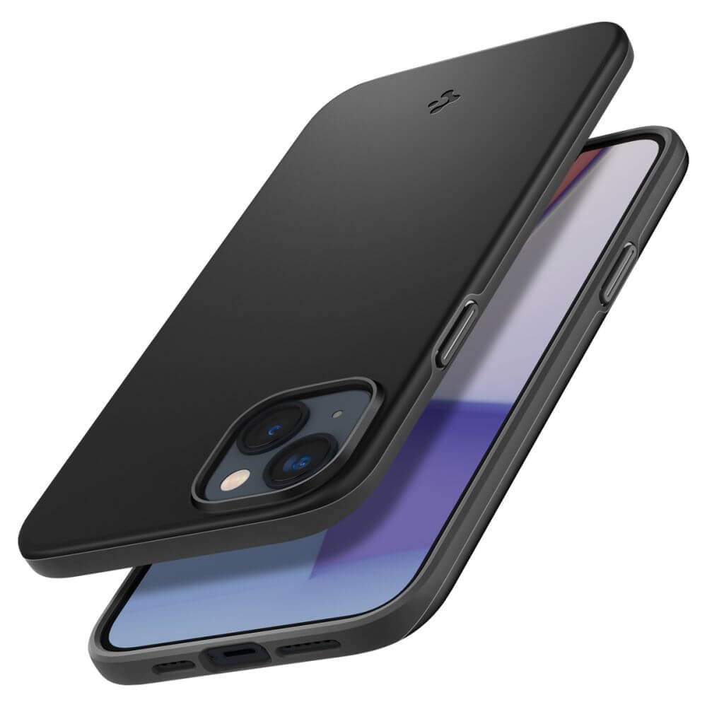 Противоударен Калъф за iPhone 14, Spigen Thin Fit Case, Черен (5)