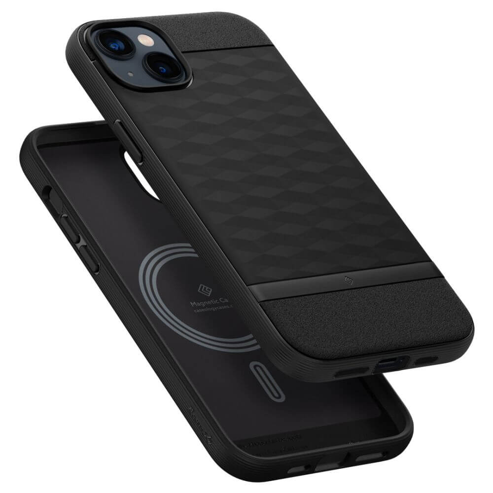 Magsafe Калъф за iPhone 14, Spigen Caseology Parallax, Черен (6)