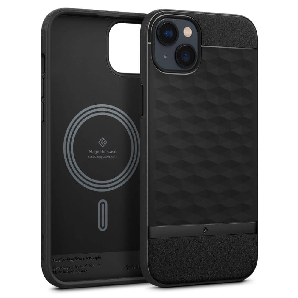 Magsafe Калъф за iPhone 14, Spigen Caseology Parallax, Черен