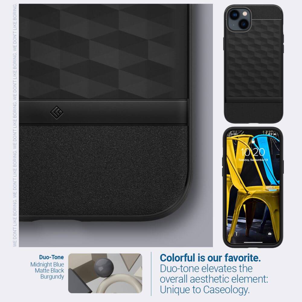 Magsafe Калъф за iPhone 14, Spigen Caseology Parallax, Черен (7)