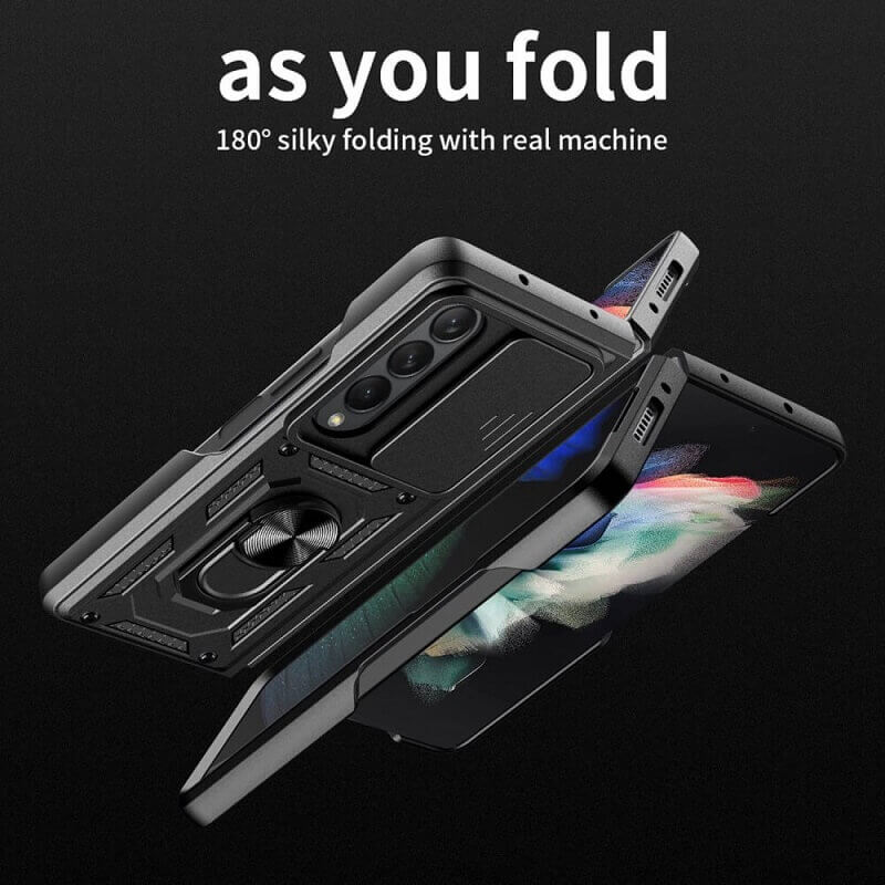 Калъф с Предпазител за Samsung Z Fold 4, GKK Kickstand Pro Case, Черен (4)
