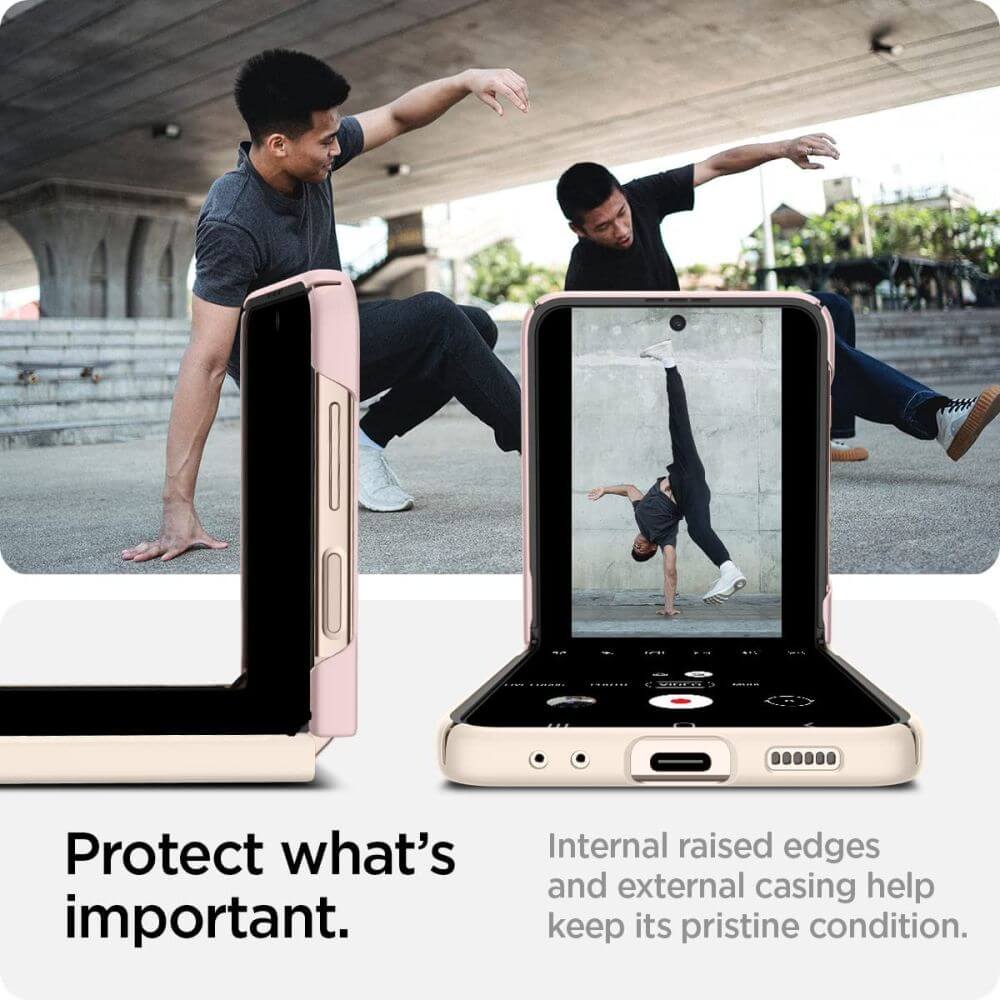 Тънък Матов Калъф за Samsung Z Flip 4, Spigen AirSkin Mix Case, Розов (7)