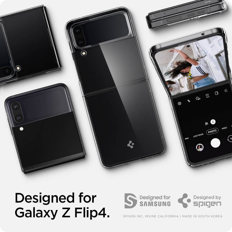 Тънък Матов Калъф за Samsung Z Flip 4, Spigen AirSkin Case, Прозрачен (6)
