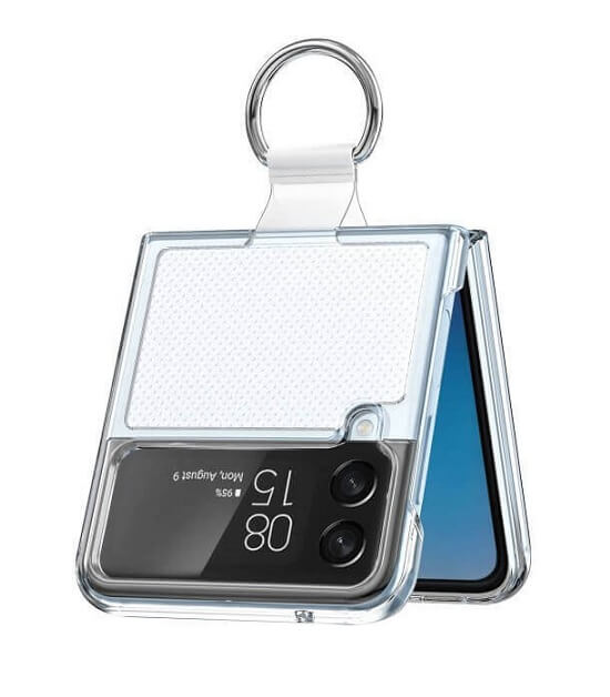 Калъф с Халка за Samsung Z Flip 4, GKK Ring Case, Прозрачен (2)