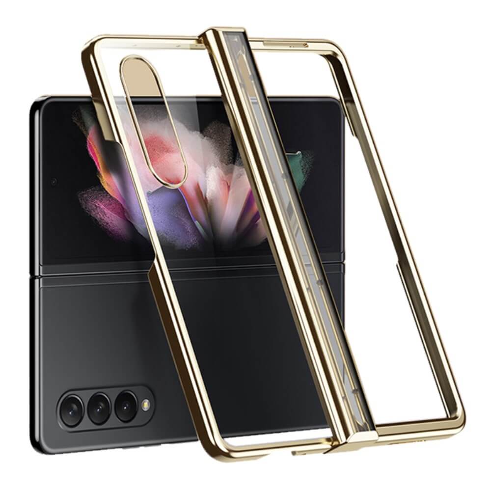Калъф с Предпазител за Samsung Z Fold 4, Electroplating Hinge Case, Златист