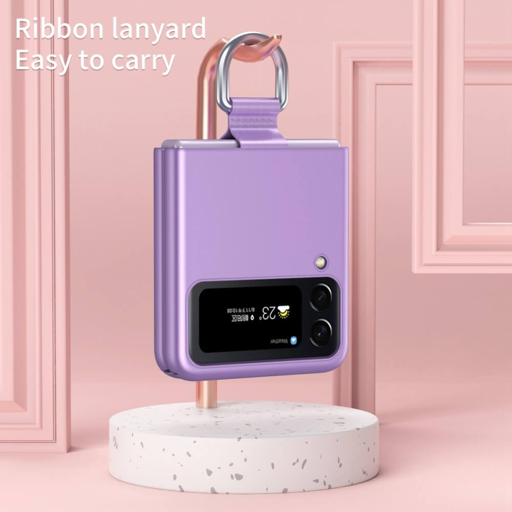 Калъф с Халка за Samsung Galaxy Z Flip 4, GKK Ring Case, Лилав (5)