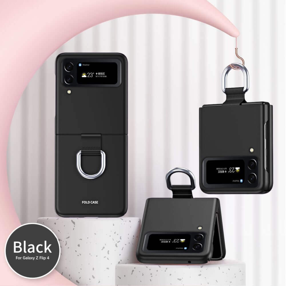 Калъф с Халка за Samsung Galaxy Z Flip 4, GKK Ring Case, Черен (3)