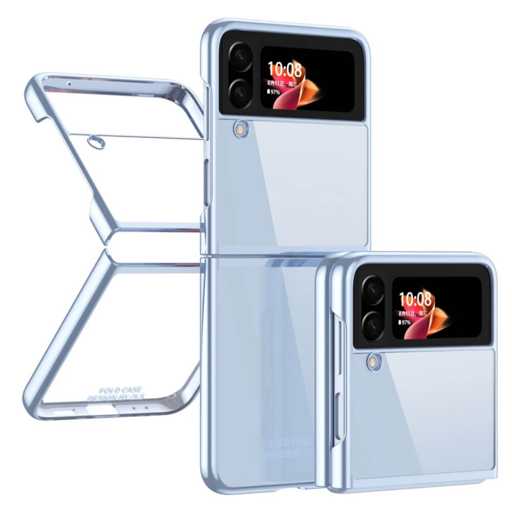 Калъф с Цветна Рамка за Samsung Z Flip 4, GKK Frame Case, Син