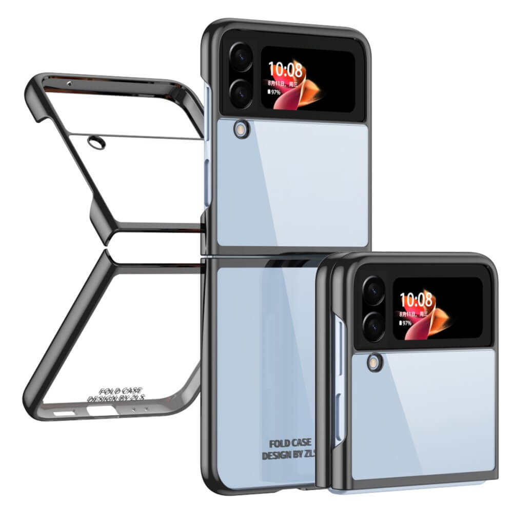 Калъф с Цветна Рамка за Samsung Z Flip 4, GKK Frame Case, Черен