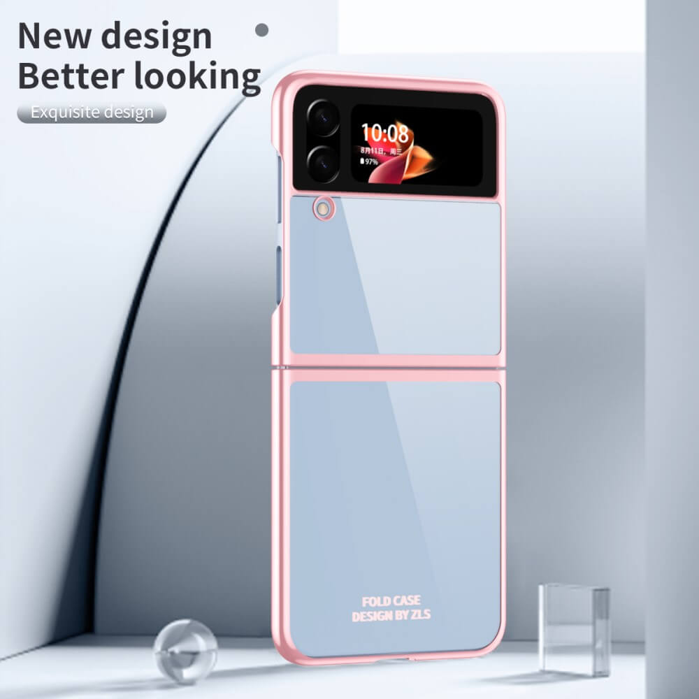 Калъф с Цветна Рамка за Samsung Z Flip 4, GKK Frame Case, Розов (7)
