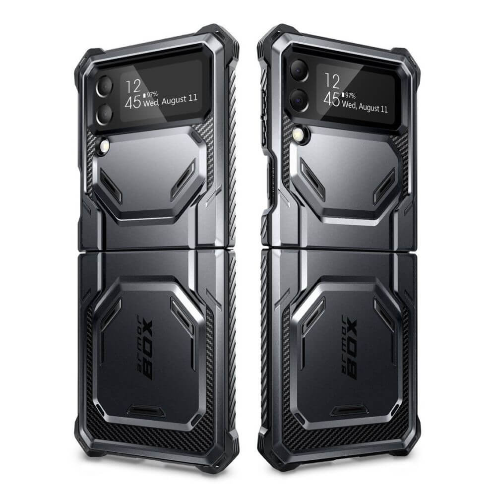 Противоударен Калъф за Samsung Z Flip 4, Supcase Iblsn ArmorBox, Черен (2)