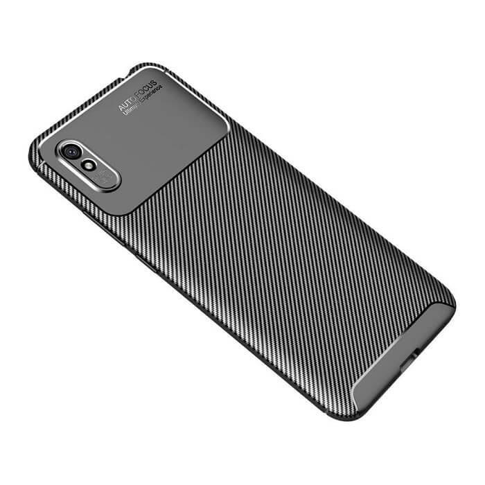 Силиконов Калъф за Xiaomi Redmi 9C, New Carbon Case, Черен (4)