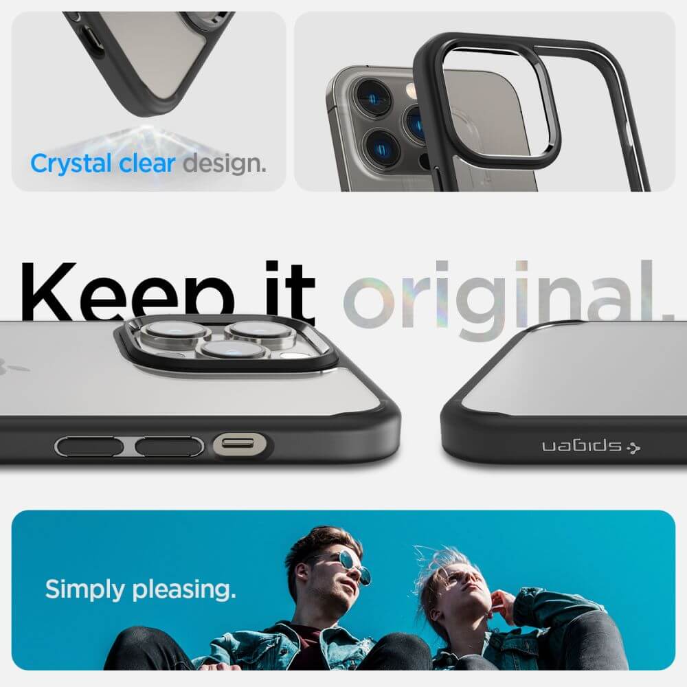 Противоударен Калъф за iPhone 14 Pro, Spigen Ultra Hybrid Case, Черен (7)