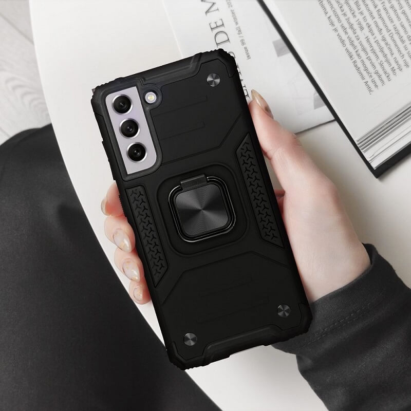 Калъф със Стойка-Пръстен за Samsung A52, Armor Style Case, Черен (5)