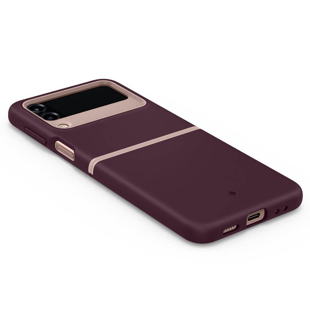 Противоударен Калъф за Samsung Z Flip 4, Spigen Caseology Nano Pop, Бордо (5)