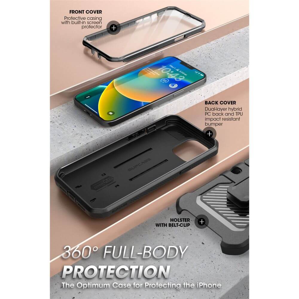 Противоударен Калъф за iPhone 14 Plus, Supcase Unicorn Beetle Pro, Черен (5)