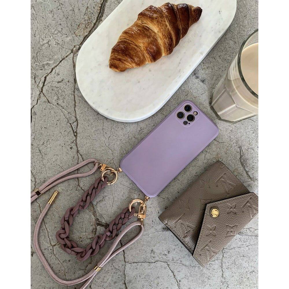 Калъф с Връзка за iPhone 14 Plus, Tech-Protect Icon Chain Case, Лилав (3)